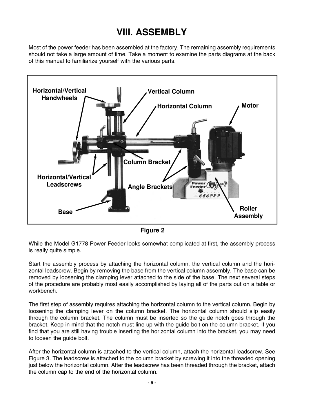 Grizzly G1778 manual VIII. Assembly, Base Roller Assembly 