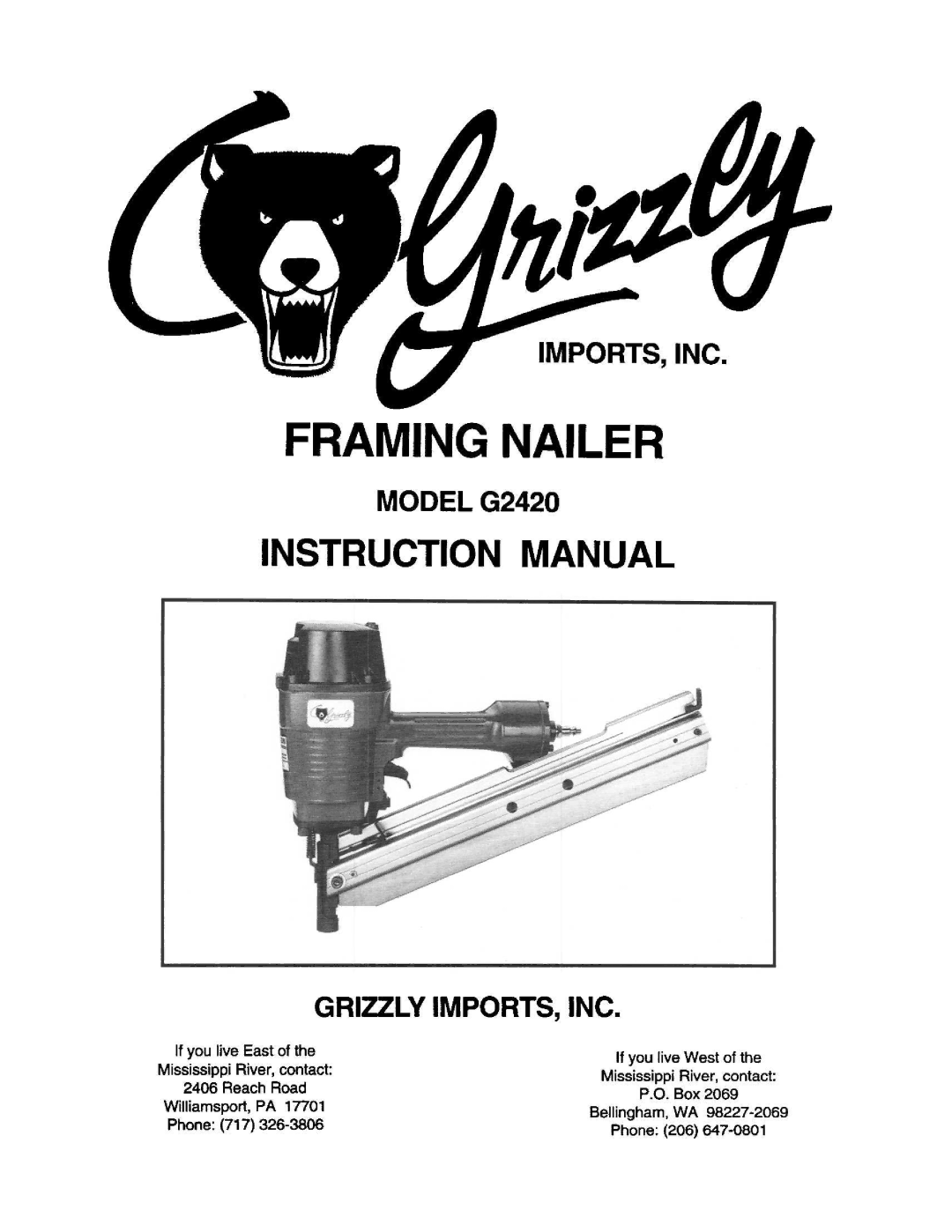 Grizzly G2420 manual 