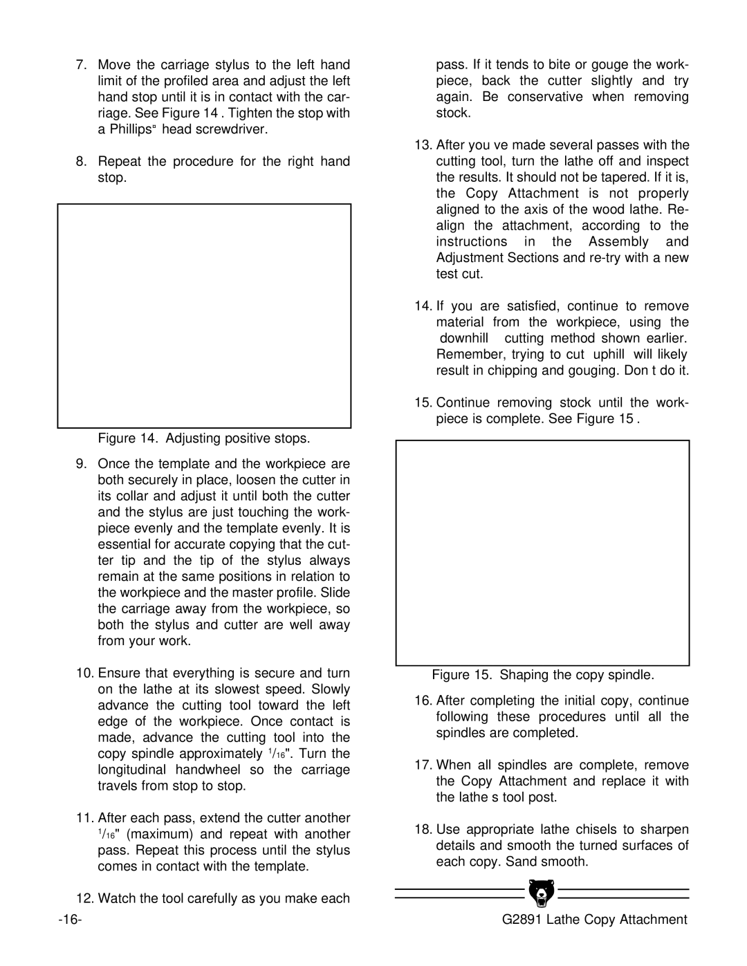 Grizzly G2891 instruction manual 