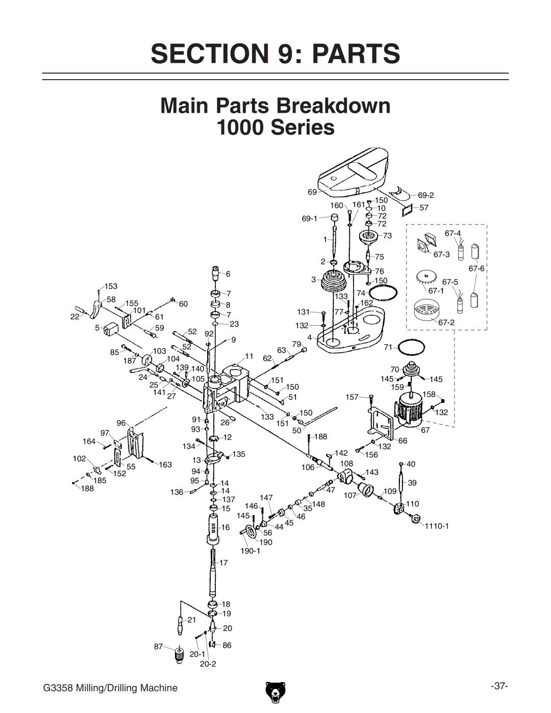 Grizzly G3358 owner manual Main Parts Breakdown Series 