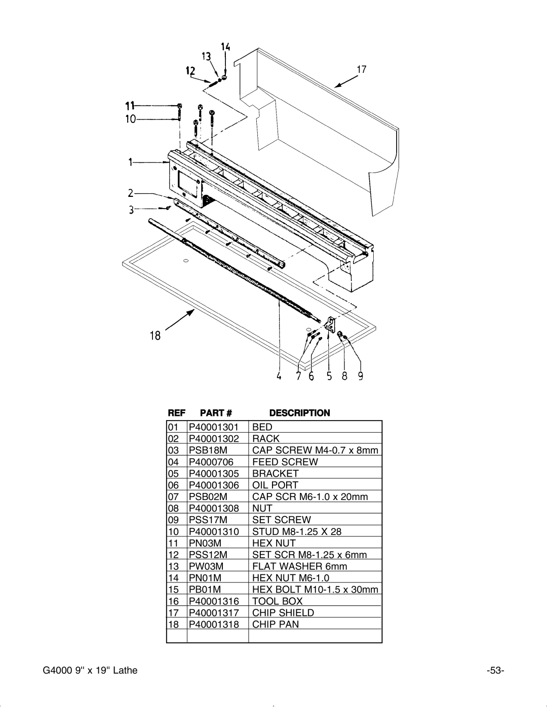 Grizzly G4000 manual Bed 