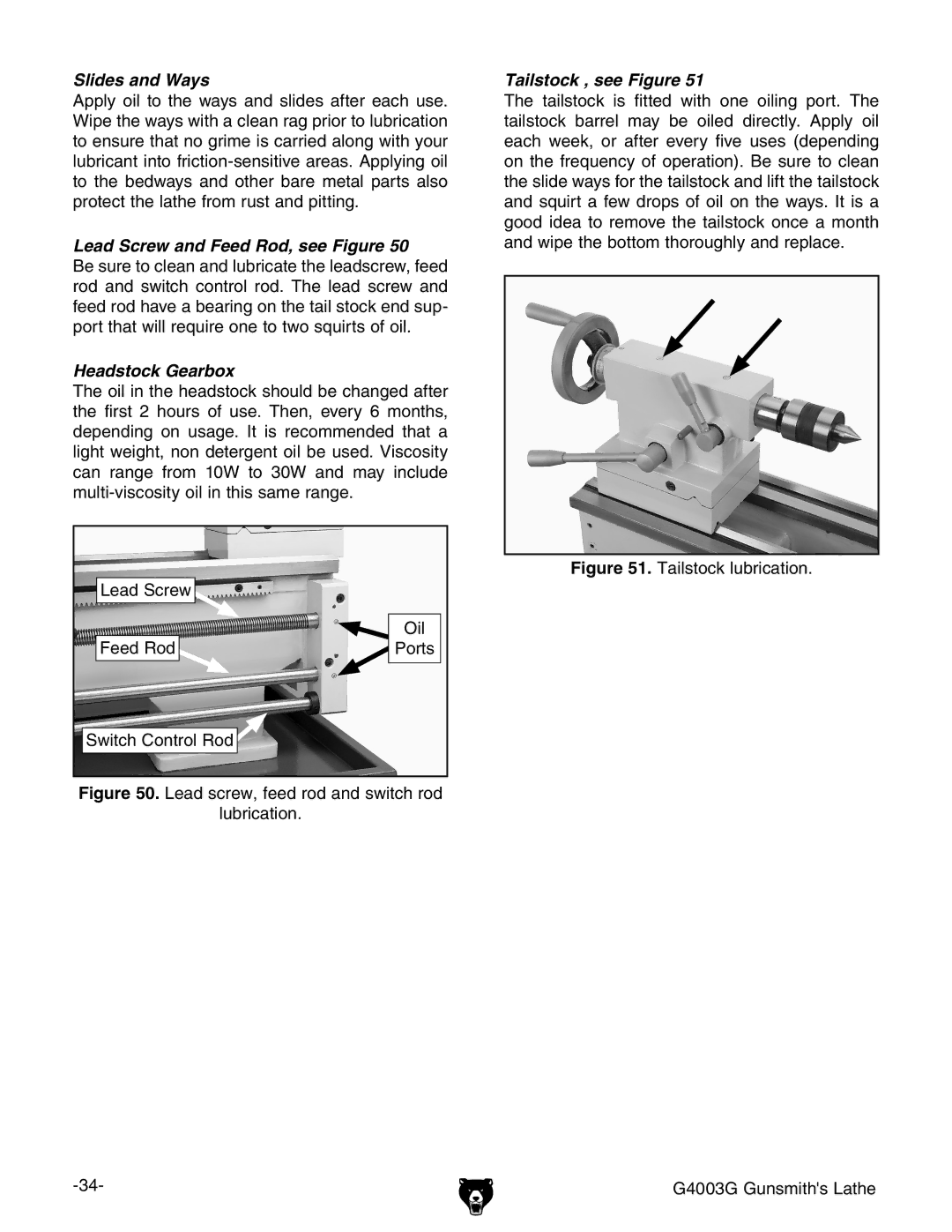 Grizzly G4003G owner manual Slides and Ways 