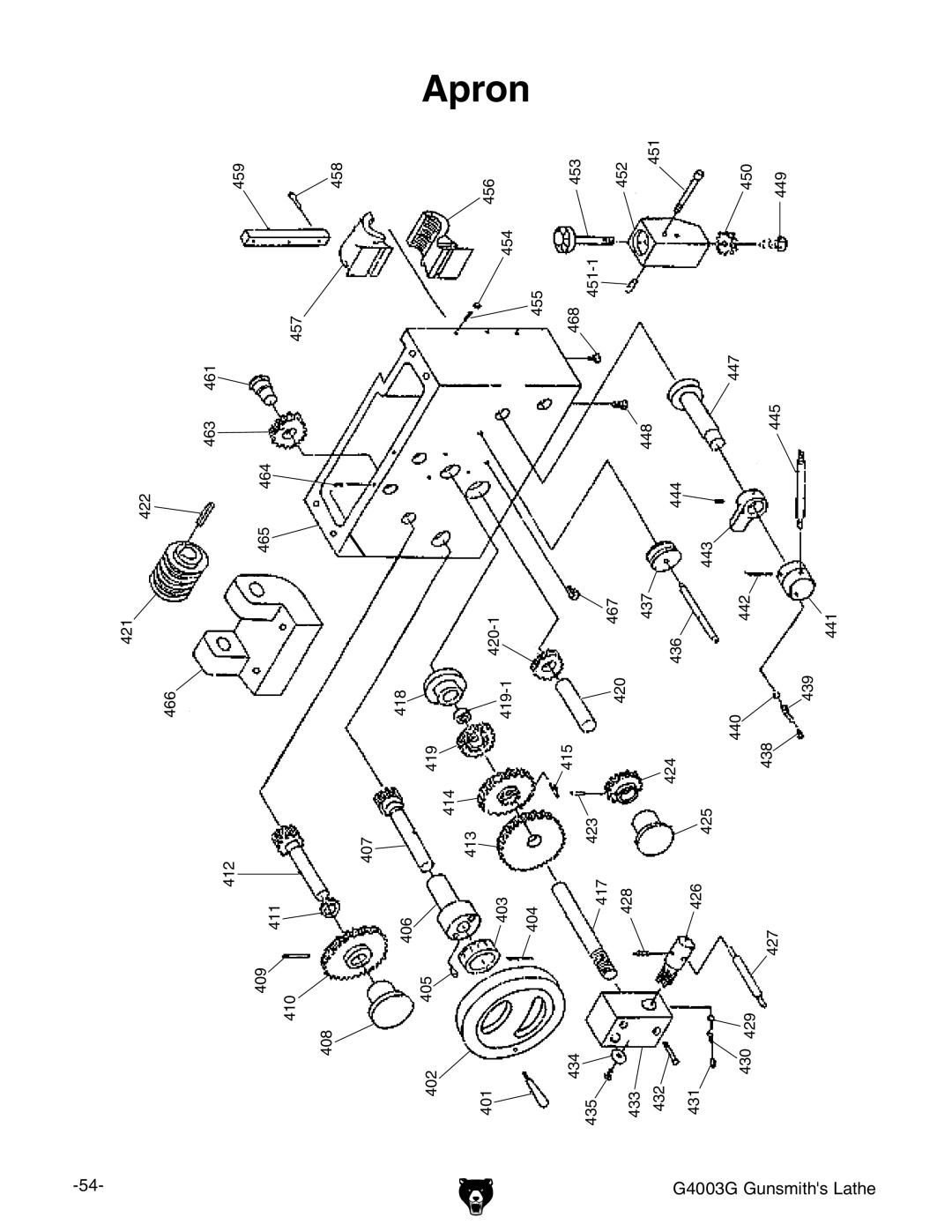 Grizzly G4003G owner manual Apron 