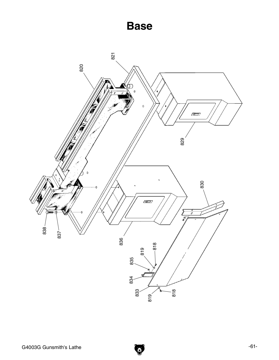 Grizzly G4003G owner manual Base 