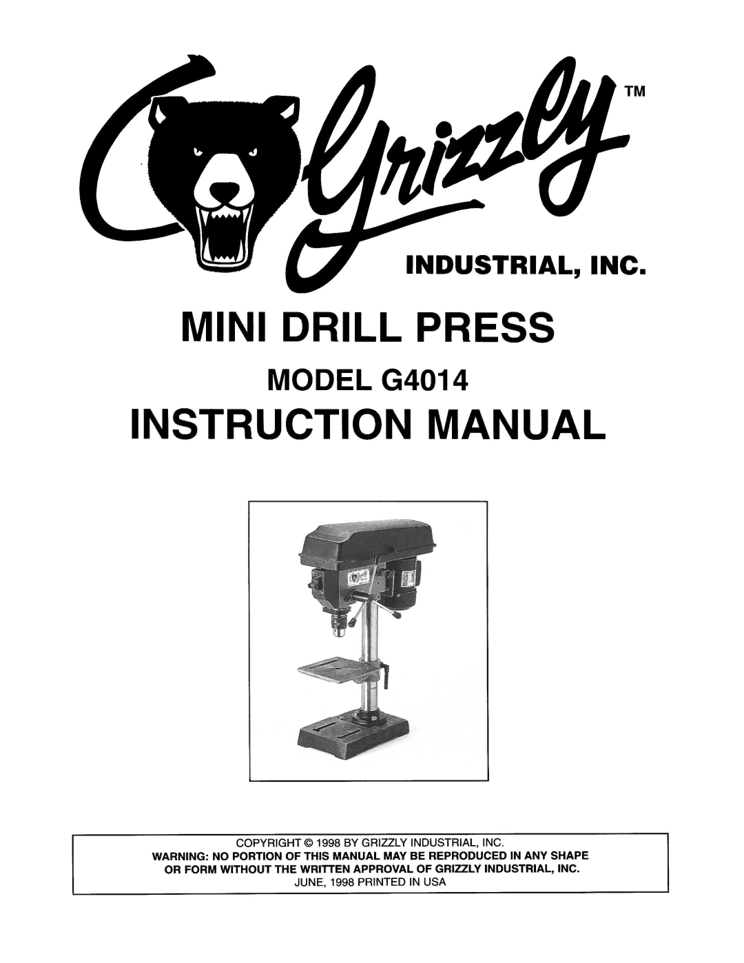 Grizzly G4014 manual 