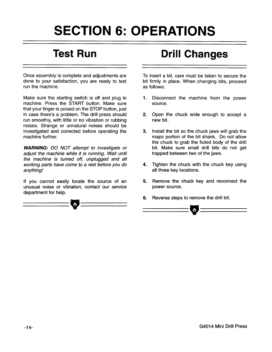 Grizzly G4014 manual 