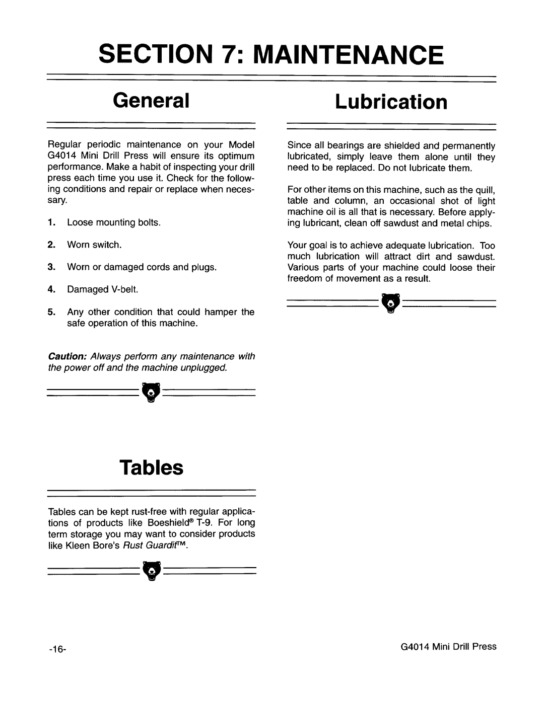 Grizzly G4014 manual 