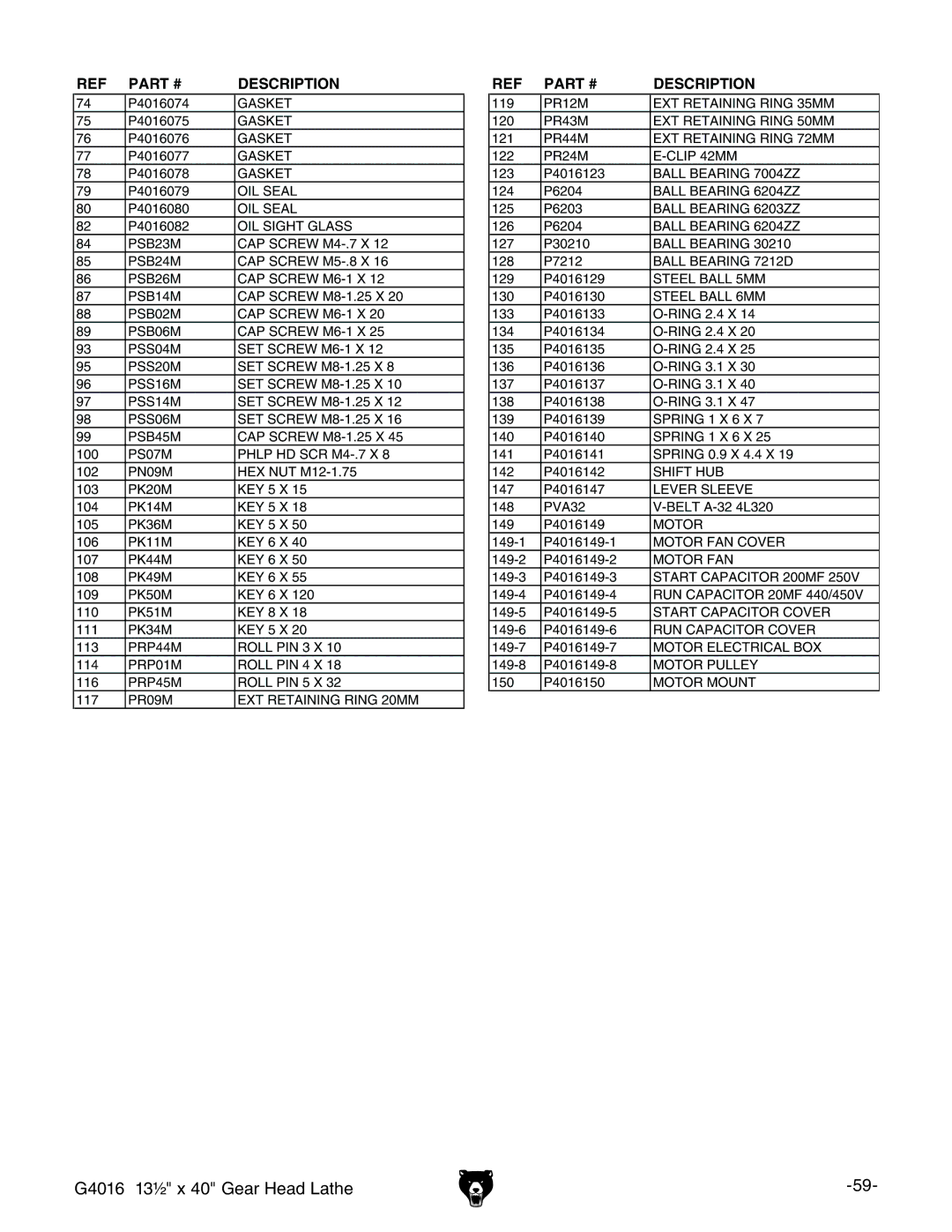 Grizzly G4016 manual   