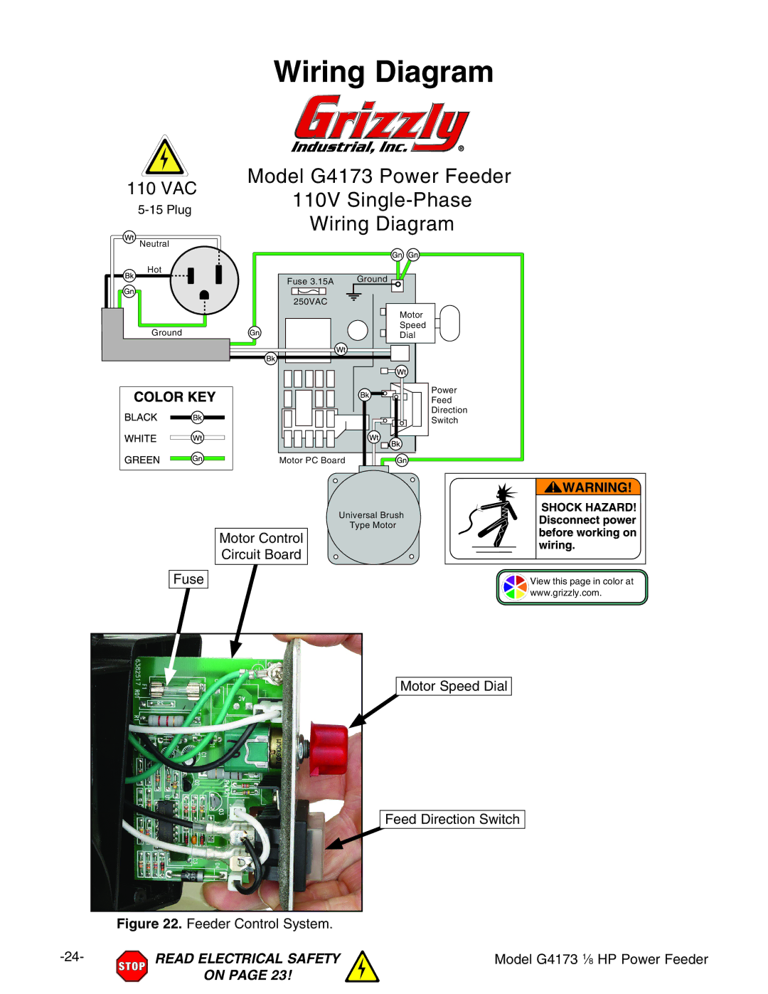 Grizzly G4173 1 8 HP owner manual Wiring Diagram, BdYZa&,EdlZgZZYZg Hc\aZEVhZ Lgc\9V\gVb 