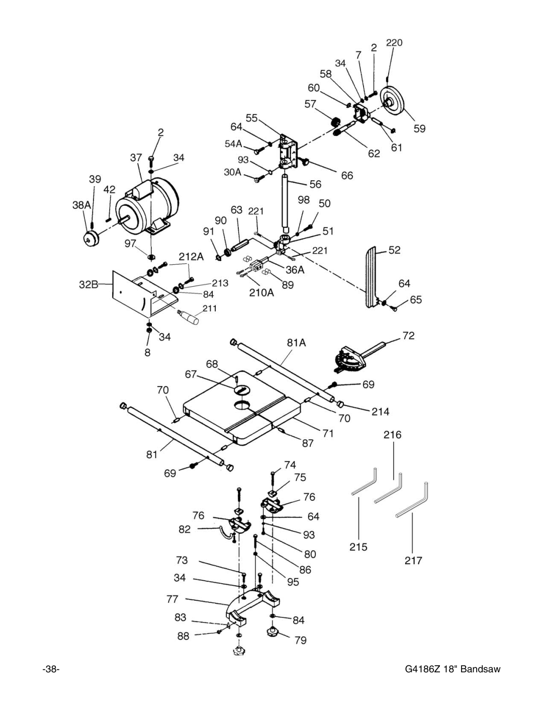 Grizzly instruction manual G4186Z 18 Bandsaw 