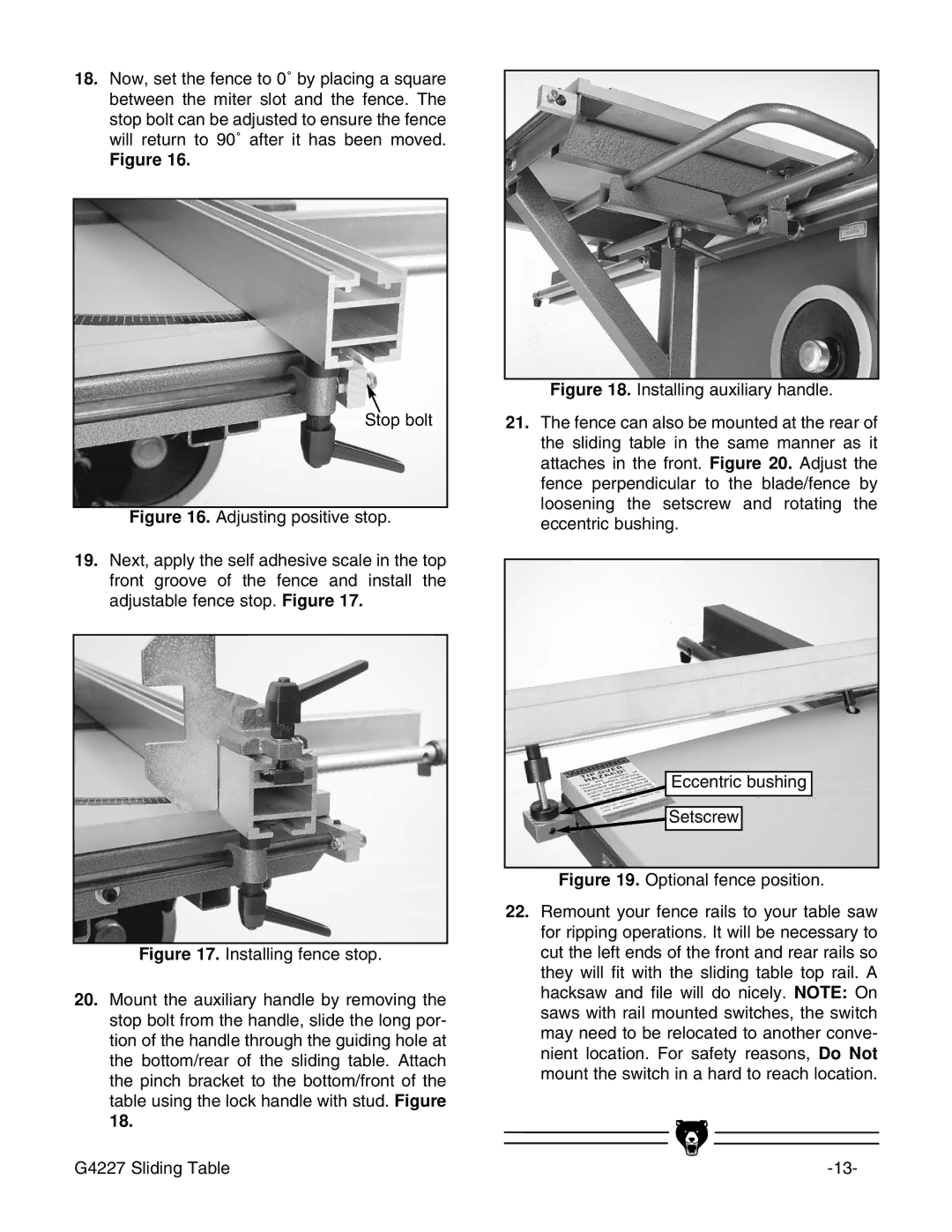 Grizzly G4227 instruction manual 