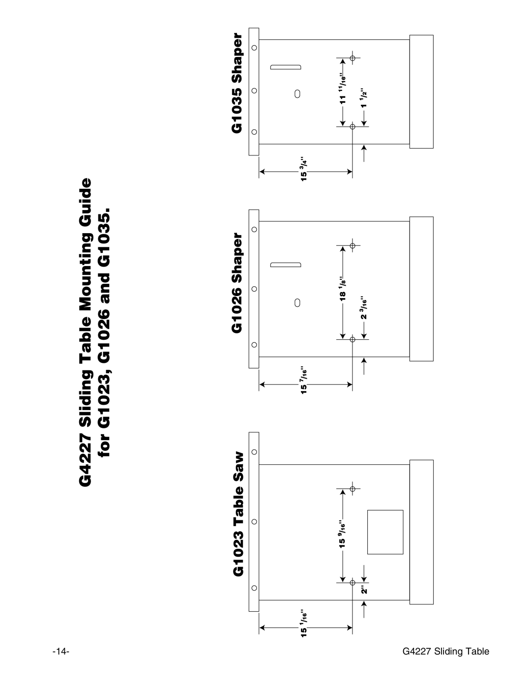 Grizzly instruction manual G4227 Sliding Table 