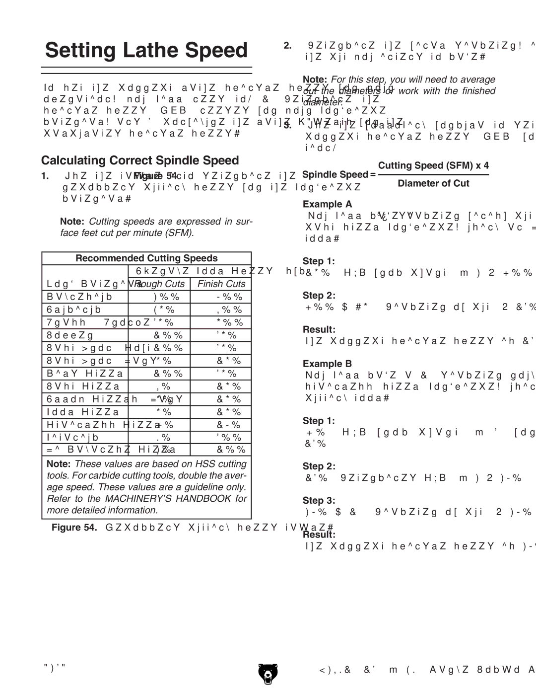 Grizzly G4791 owner manual Setting Lathe Speed, Calculating Correct Spindle Speed 