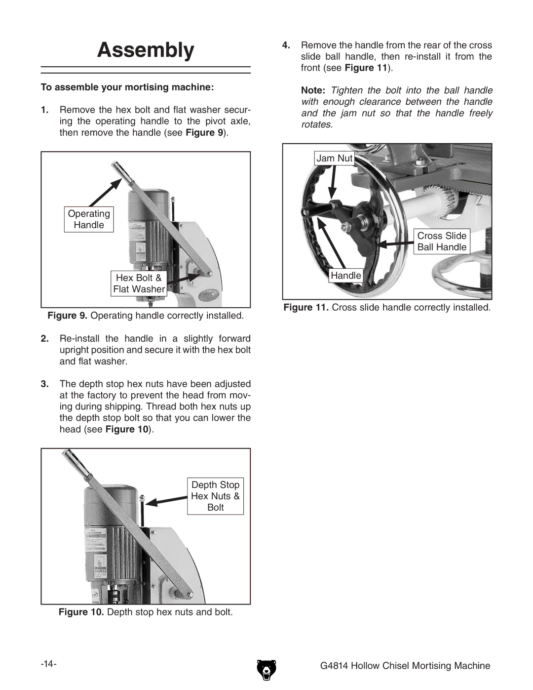 Grizzly G4814 owner manual Assembly, To assemble your mortising machine, ?VbCji, =VcYaZ 