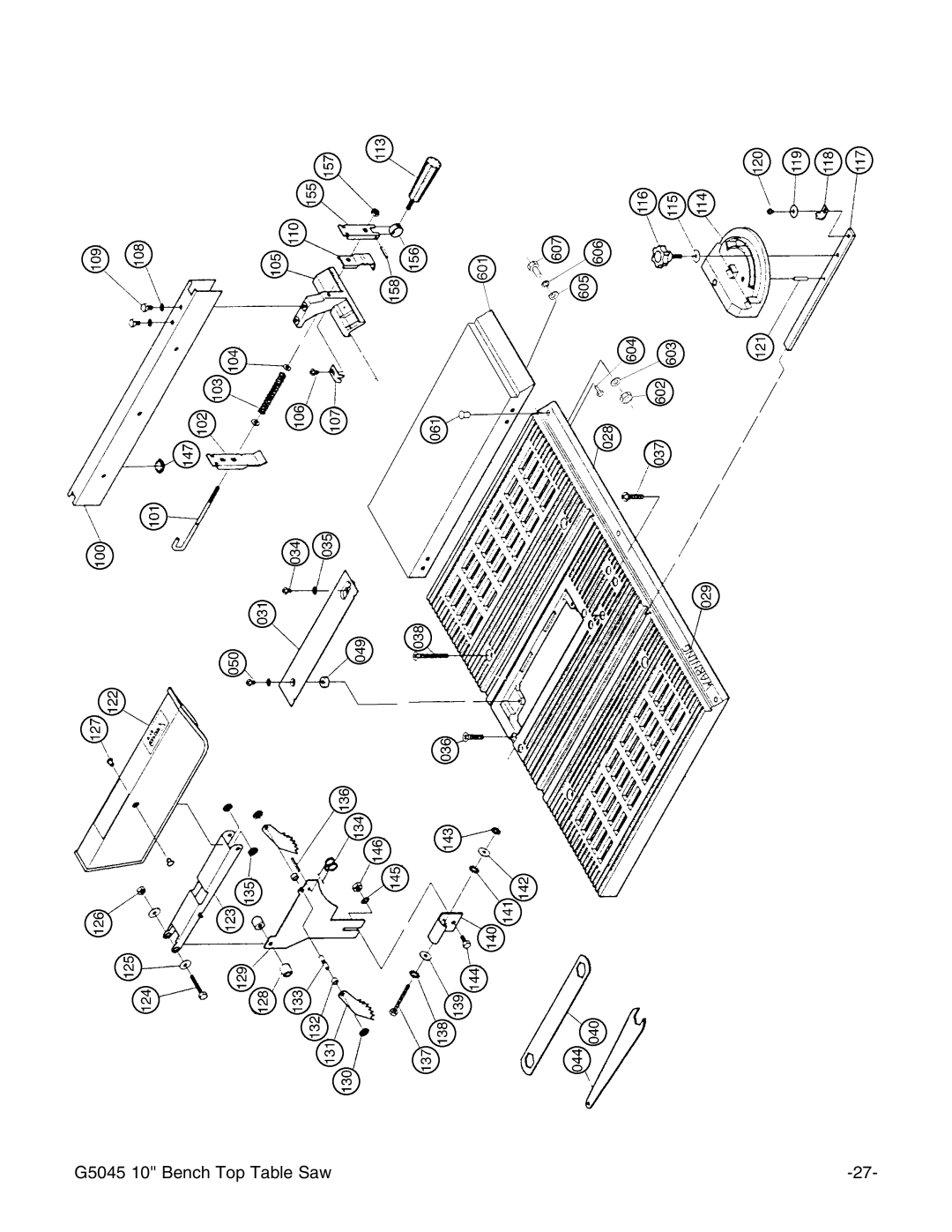 Grizzly instruction manual G5045 10 Bench Top Table Saw 