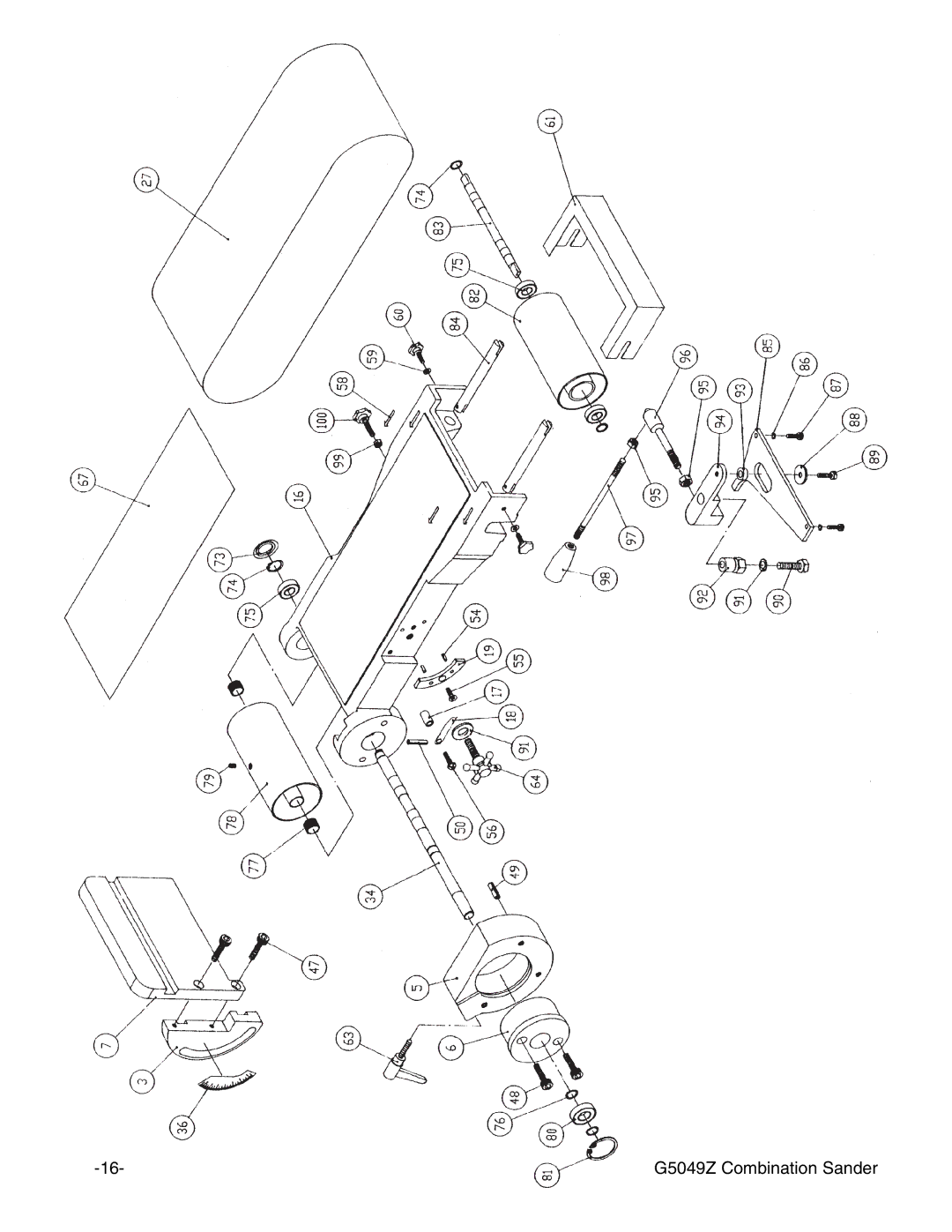 Grizzly instruction manual G5049Z Combination Sander 