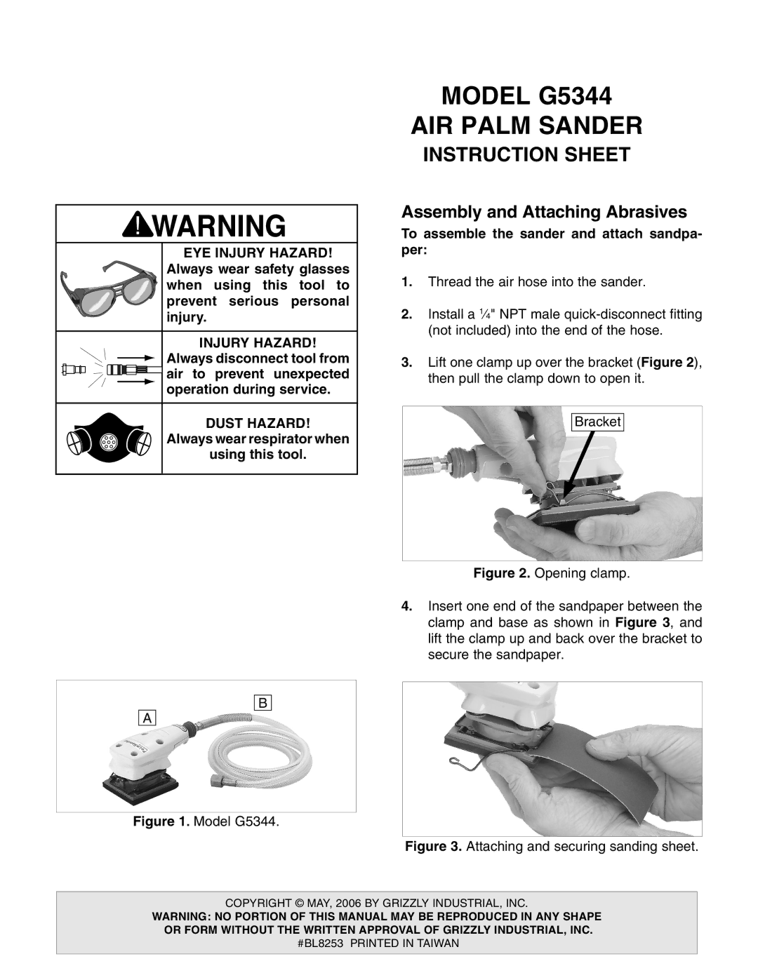 Grizzly g5344 instruction sheet 