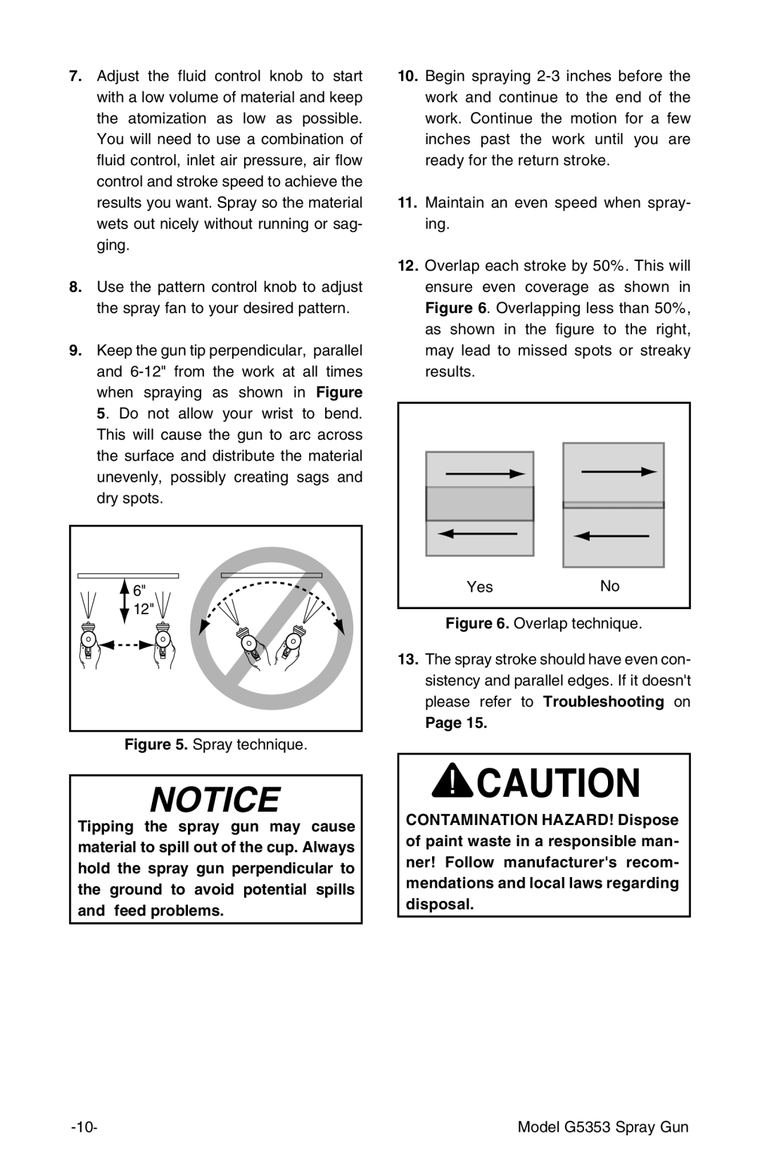 Grizzly G5353 instruction manual Spray technique YesNo 