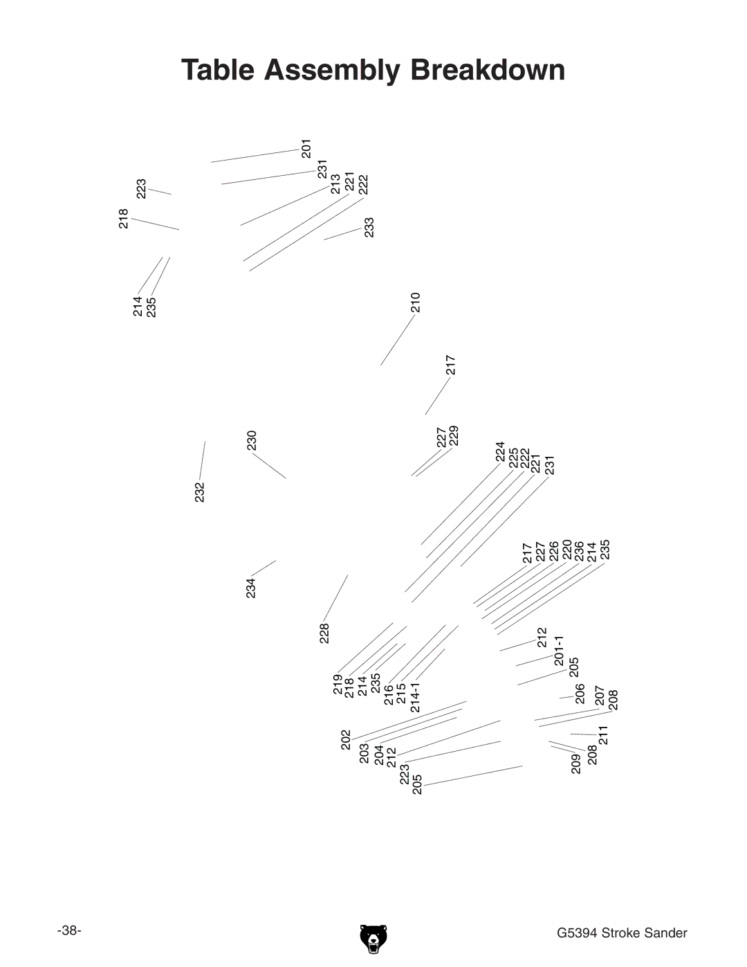 Grizzly G5394 owner manual Assembly Breakdown 