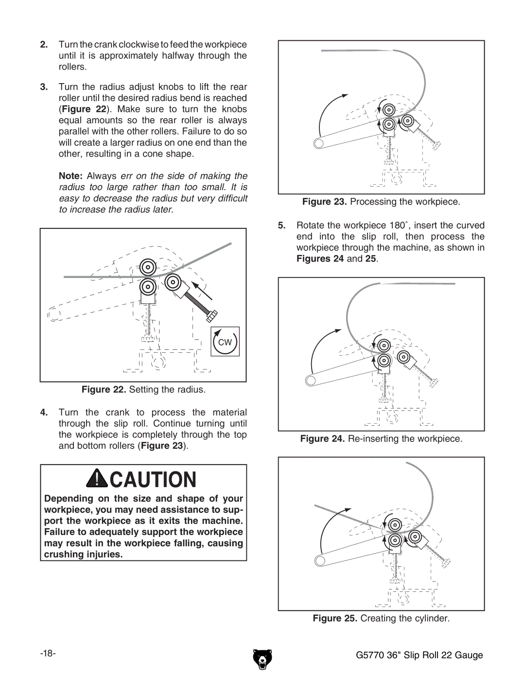 Grizzly G5770 owner manual Figures 24 VcY 25# 