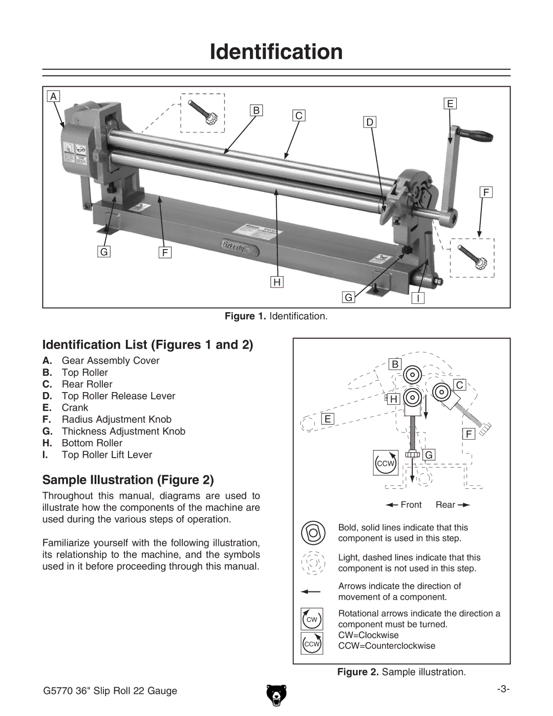 Grizzly G5770 owner manual JhZYYjgc\iZkVgdjhhiZehddeZgVidc#, Sample illustration +HaeGdaaVj\Z 