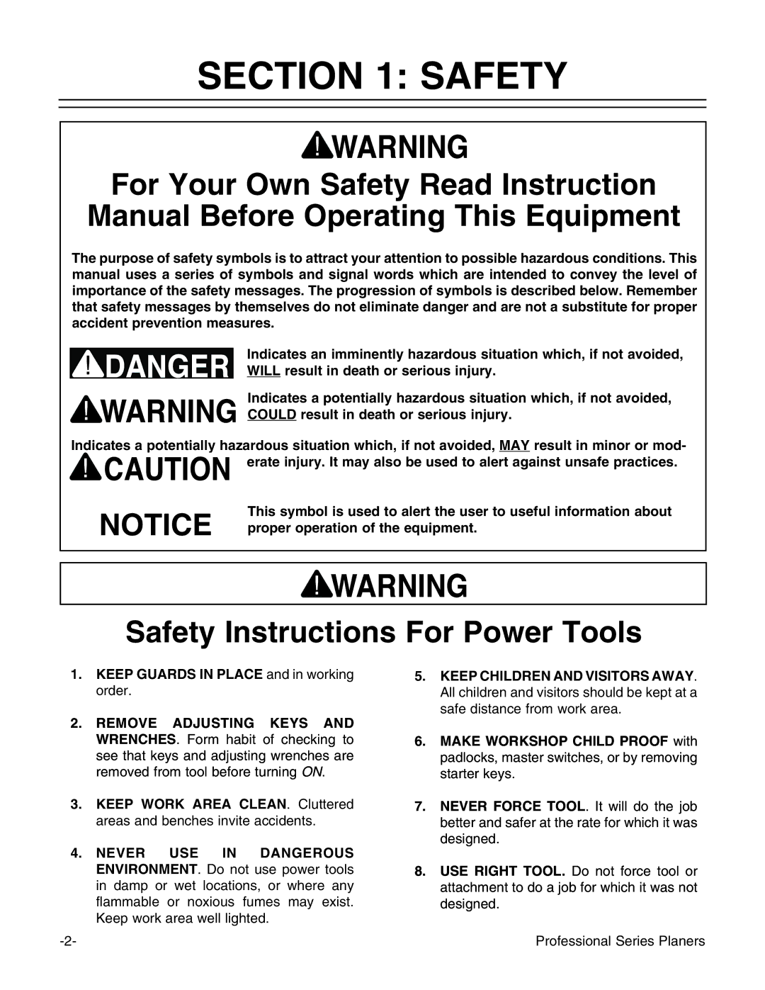 Grizzly G5850Z, G0544 manual #4/.4 3!&%49, Proper Operationaof THEHEQUIPMENT,  +%%0 5!2$3 ,!#%VcYcldg`c\ dgYZg# 