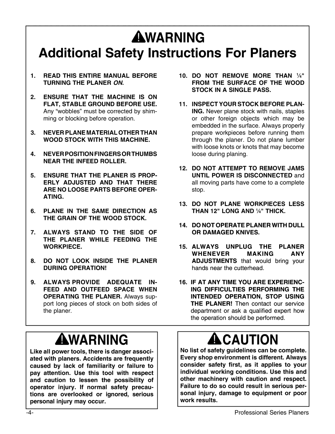 Grizzly G5850Z, G0544 manual Dditional 3AFETY Nstructions &ORO0LANERS 