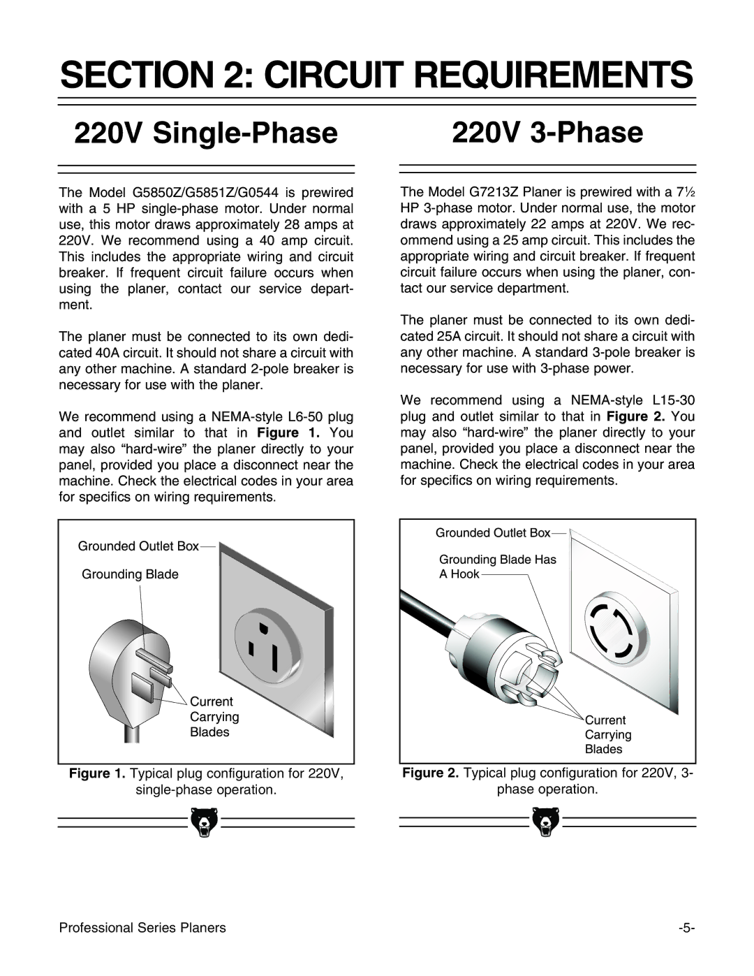 Grizzly G0544, G5850Z manual #4/.4 #2#54#2%152%-%.43, 6 3INGLE0HASE 