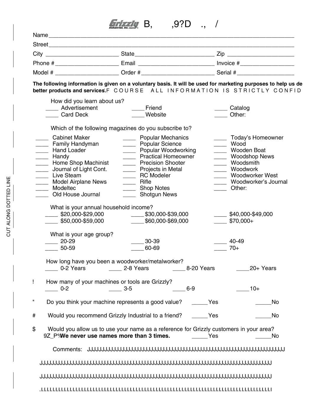 Grizzly G5954 owner manual 