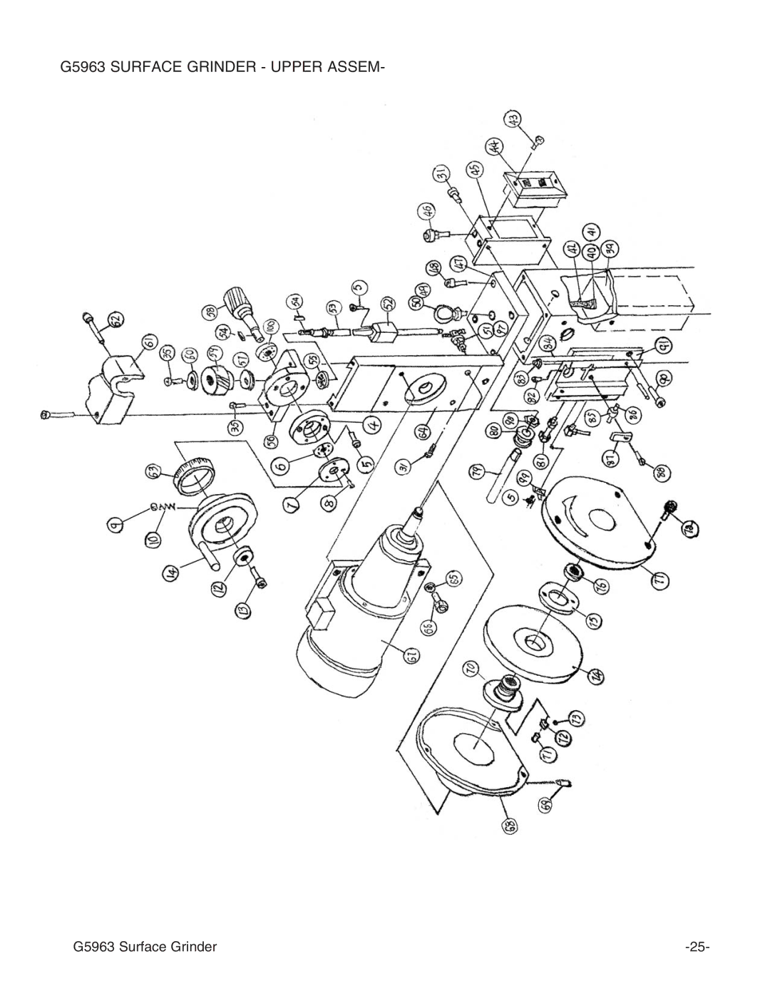 Grizzly instruction manual G5963 Surface Grinder Upper Assem 