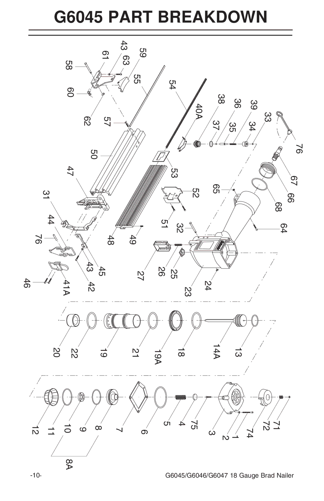 Grizzly instruction manual G6045PBREAKDOWNART 