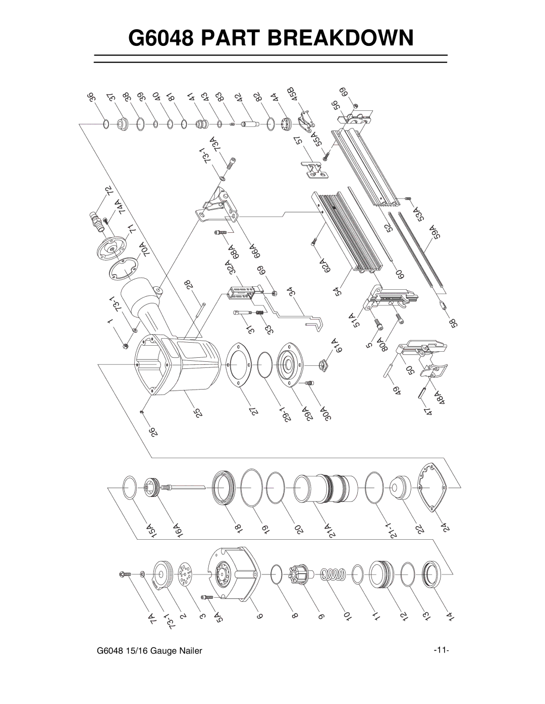 Grizzly instruction manual G6048 Part Breakdown, 29A 15A 16A 21A 