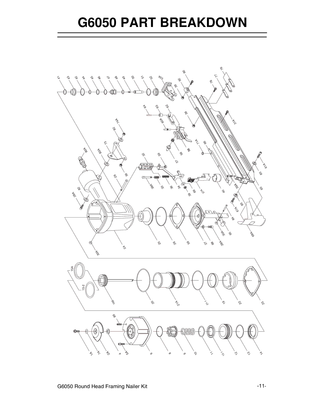 Grizzly instruction manual G6050 Part Breakdown 