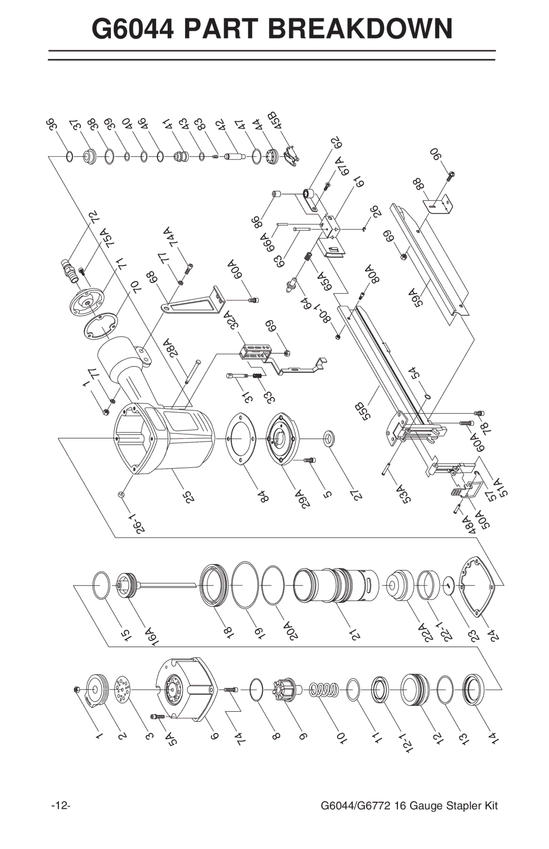 Grizzly G6772 instruction manual G6044 Part Breakdown, 29A 50A 48A 20A 22A 