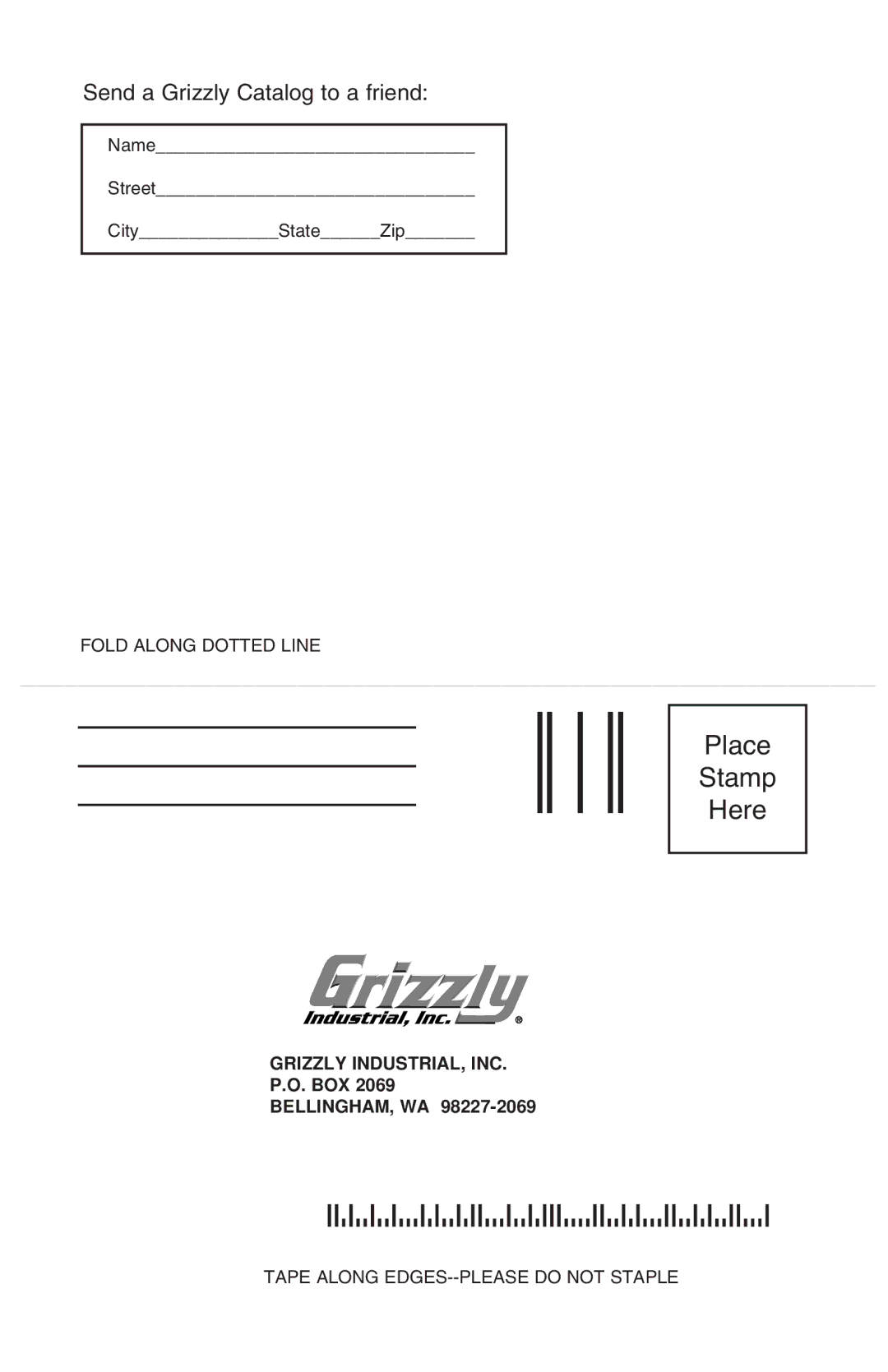 Grizzly G6772 instruction manual Place Stamp Here 