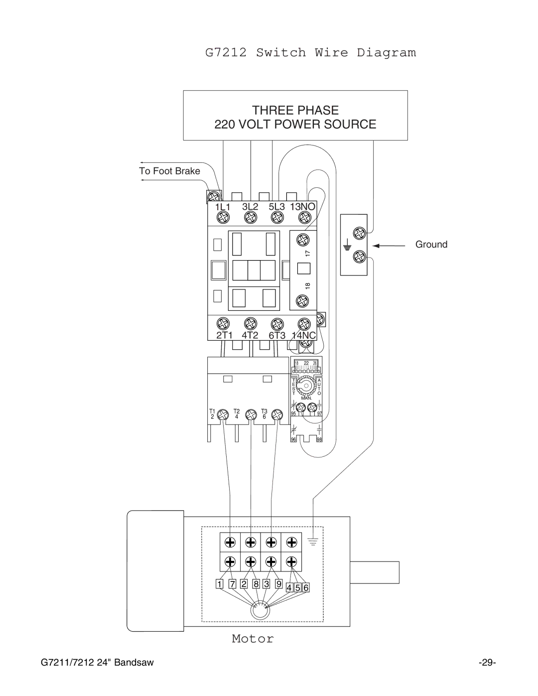 Grizzly G7211, G7212 instruction manual Motor 