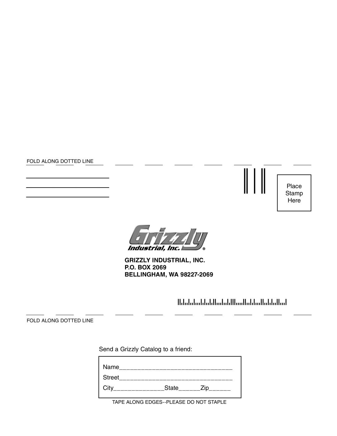 Grizzly G7948, G7947 instruction manual Grizzly INDUSTRIAL, INC, Box Bellingham, Wa 