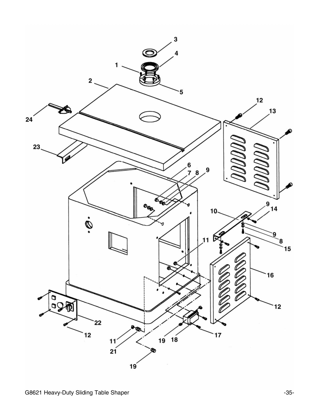 Grizzly instruction manual G8621 Heavy-Duty Sliding Table Shaper 