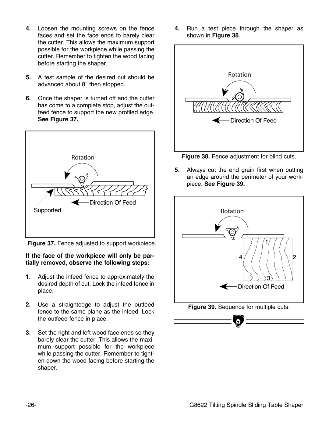 Grizzly G8622 instruction manual See Figure 