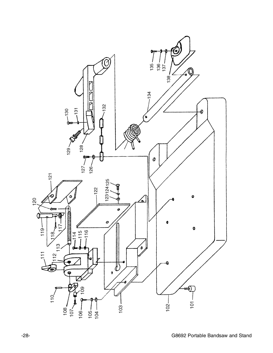 Grizzly instruction manual G8692 Portable Bandsaw and Stand 