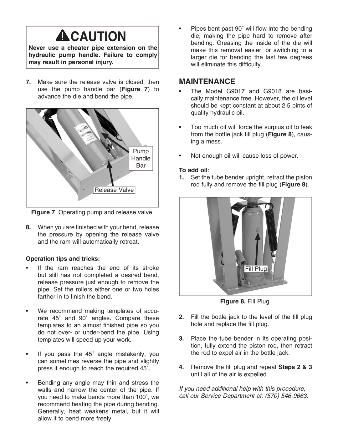 Grizzly G9017/G9018 manual Maintenance, Operation tips and tricks, To add oil 