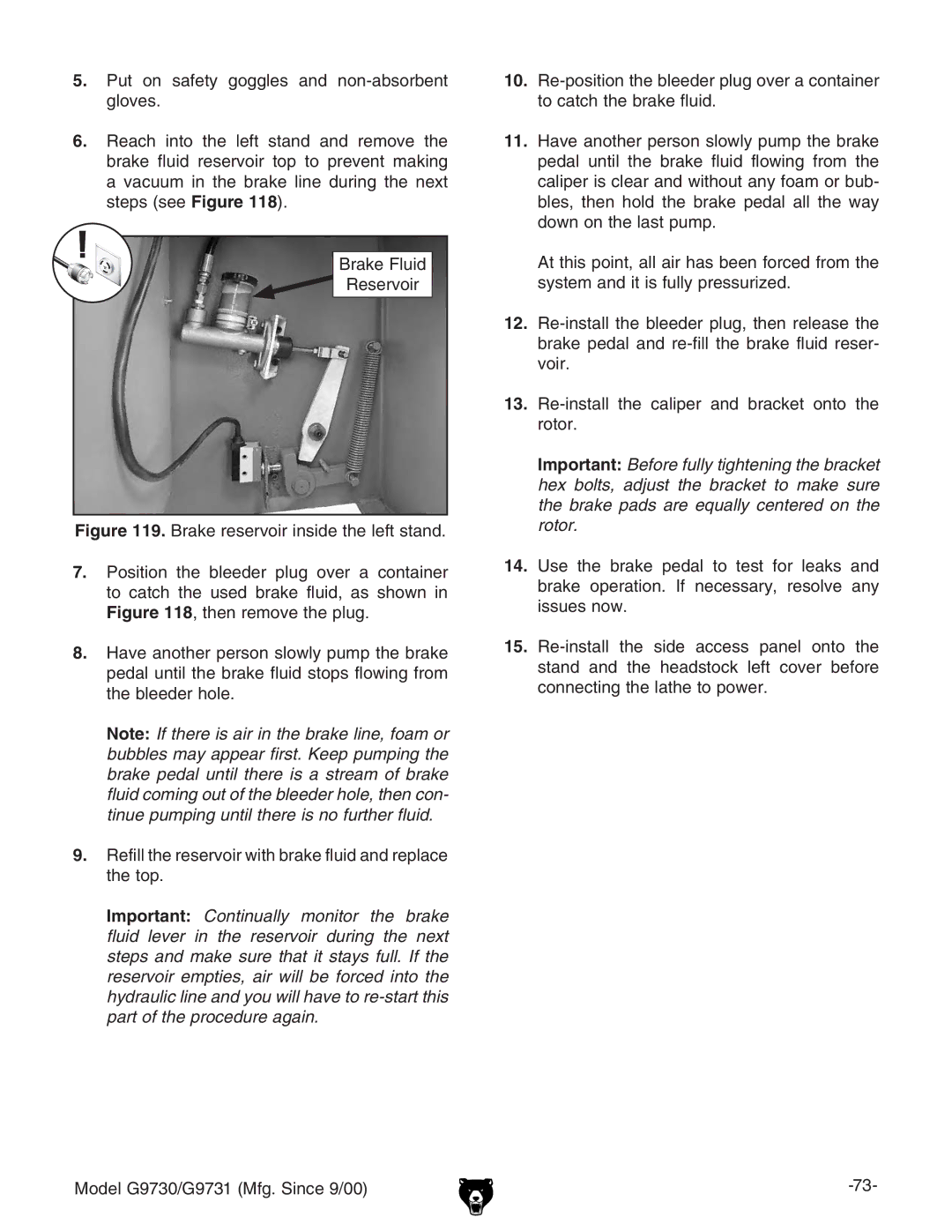 Grizzly G97030 owner manual 7gV`ZajY GZhZgkdg, 13. GZchiVaa iZ XVaeZg VcY WgVX`Zi dcid iZ gdidg# 