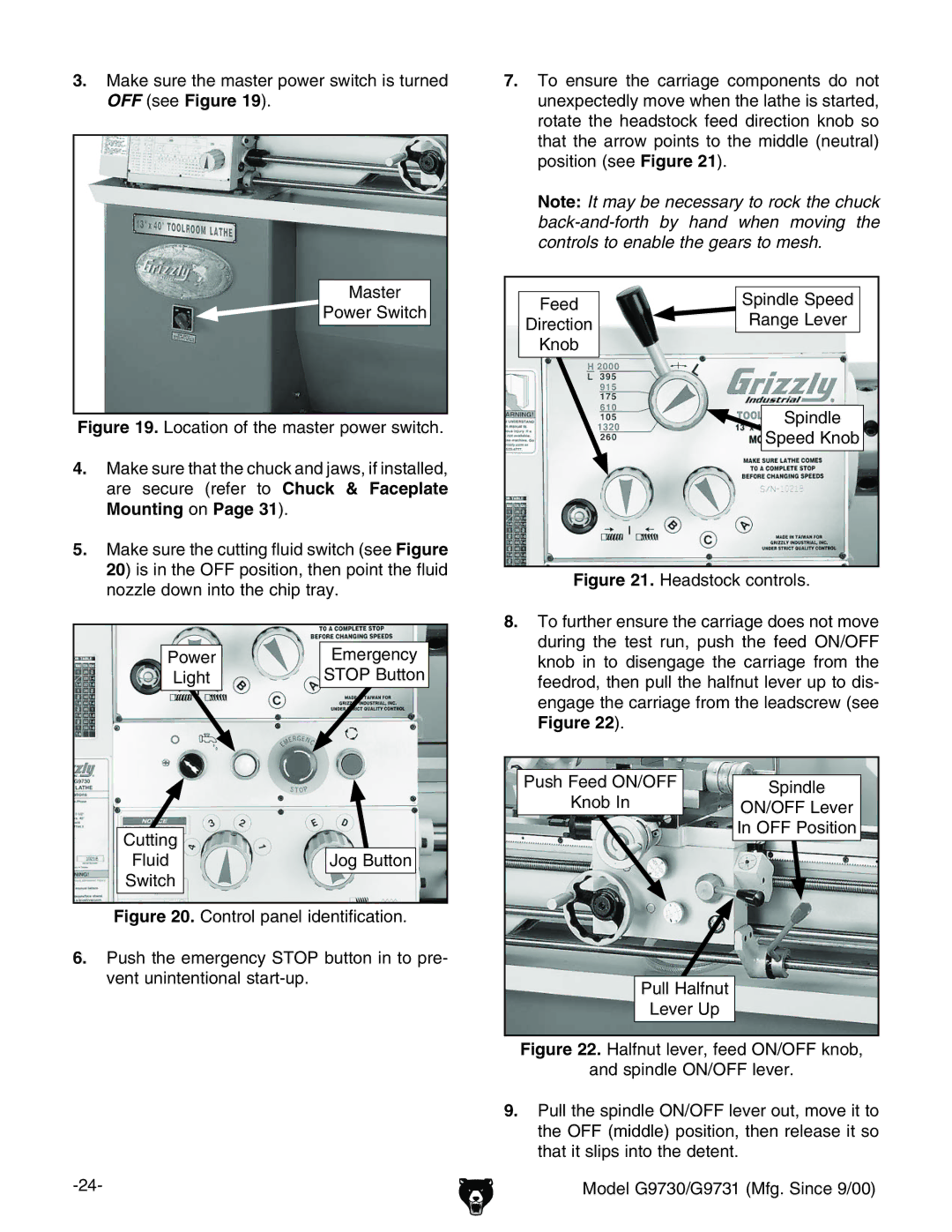 Grizzly G9730, G9731 owner manual OFFhZZ #, MountingdcPage 31# 