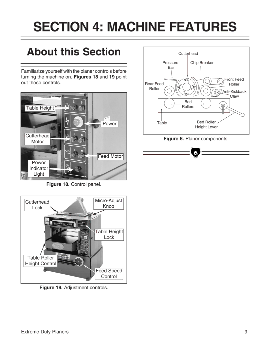 Grizzly G9740 instruction manual Machine Features, About this Section 