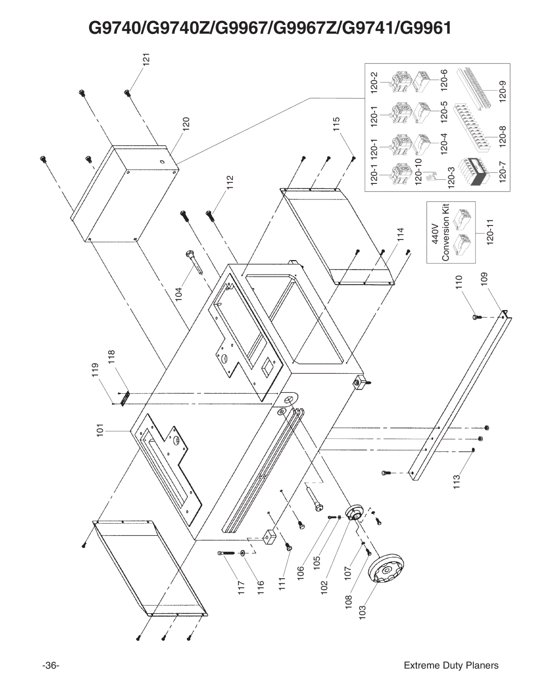 Grizzly instruction manual G9740/G9740Z/G9967/G9967Z/G9741/G9961 