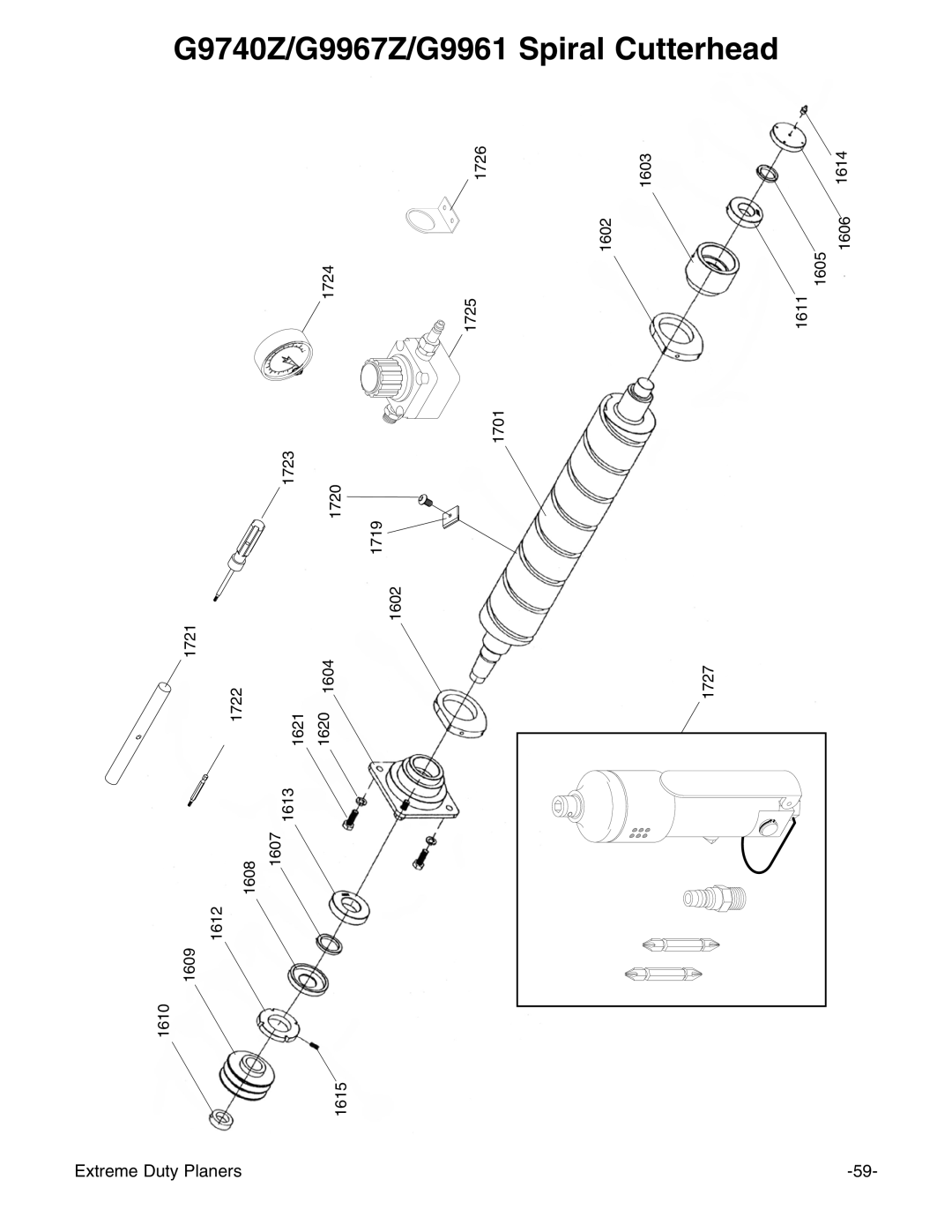 Grizzly instruction manual G9740Z/G9967Z/G9961 Spiral Cutterhead 