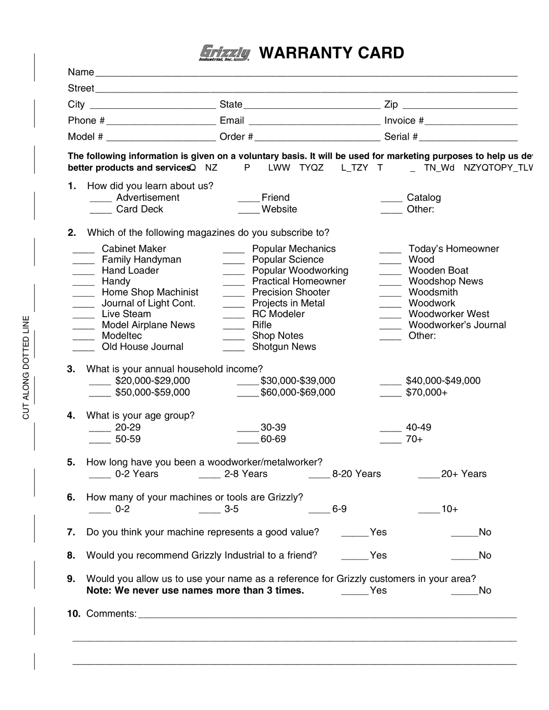 Grizzly G9749 owner manual 