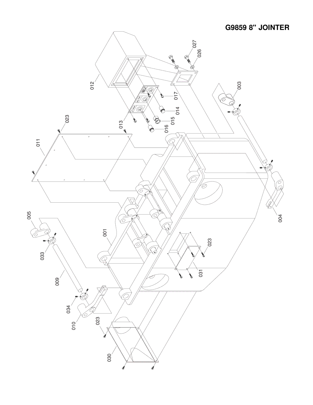 Grizzly instruction manual G9859 8 Jointer 