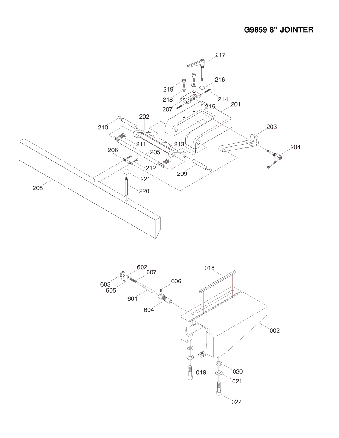 Grizzly instruction manual G9859 8 Jointer 