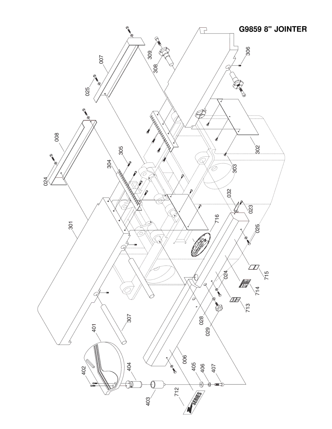 Grizzly instruction manual 306 G9859 8JOINTER 